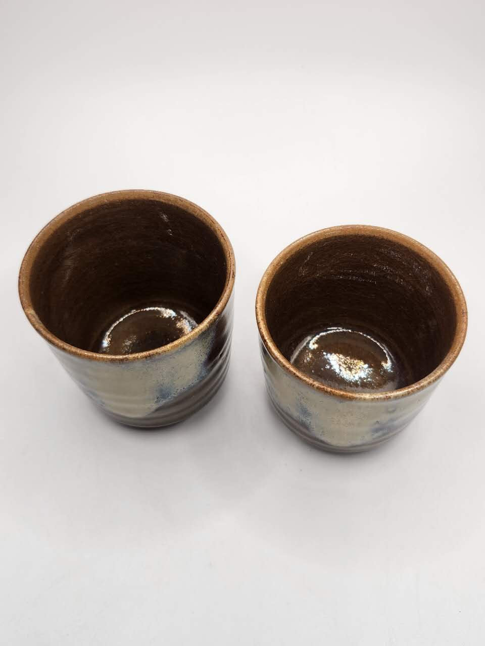 Handcrafted Stoneware Tea Cup Set (Pair)