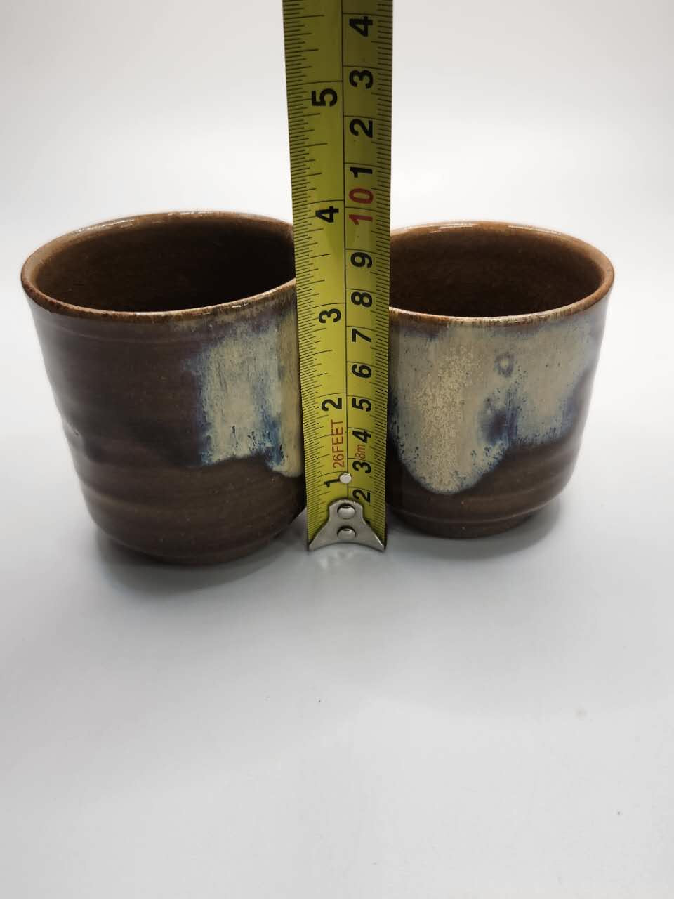 Handcrafted Stoneware Tea Cup Set (Pair)