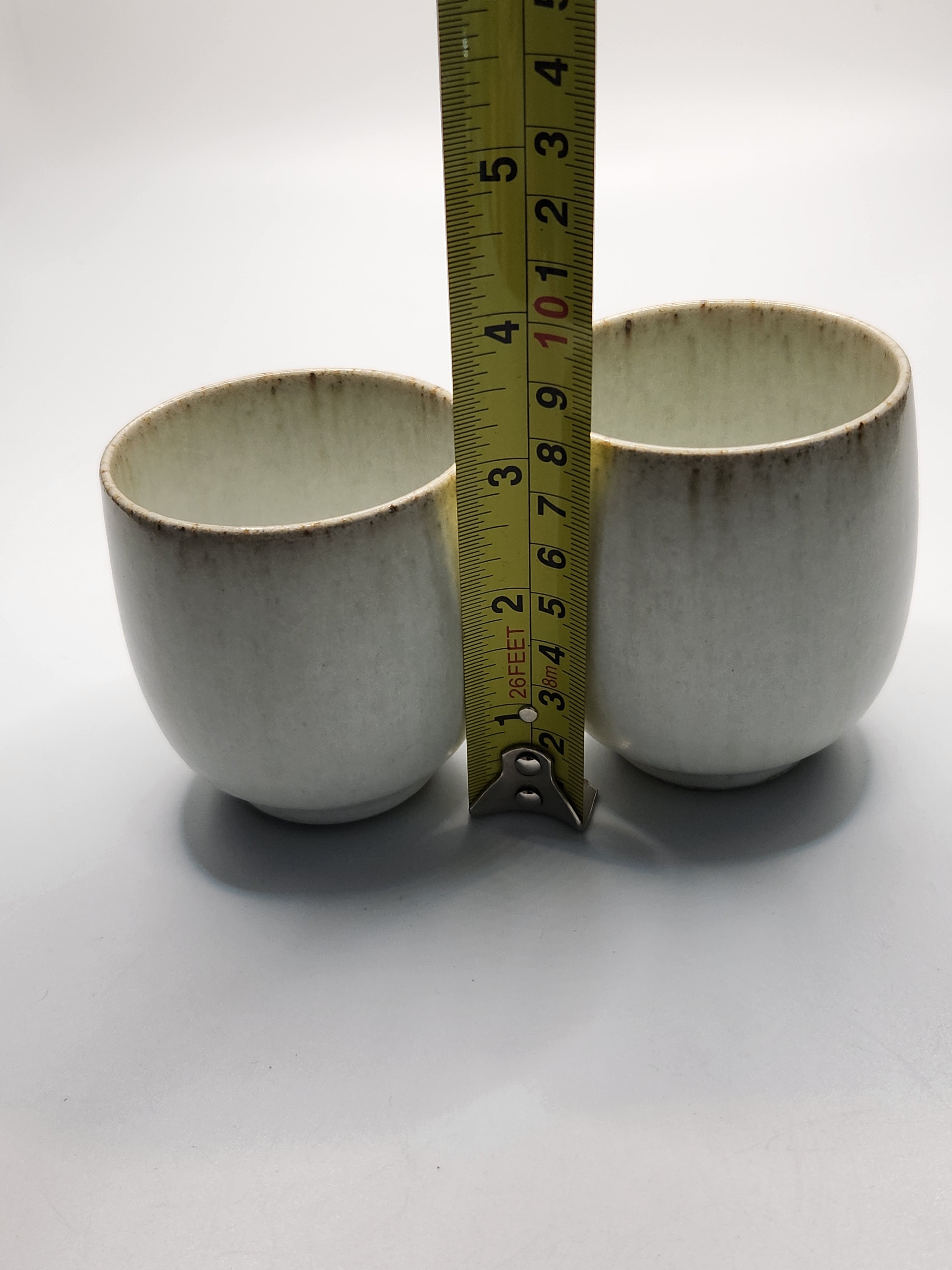 Japanese Handmade White Glaze Teacup Set (2 pcs)