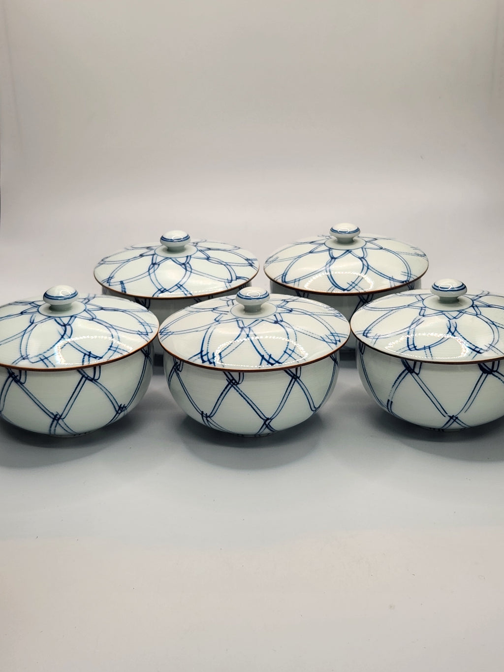 Heirloom Japanese Blue & White Lidded Bowls