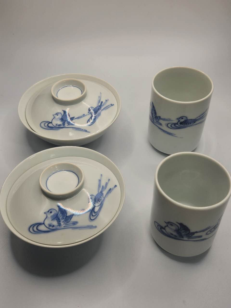 Blue & White Porcelain Gaiwan Tea Set