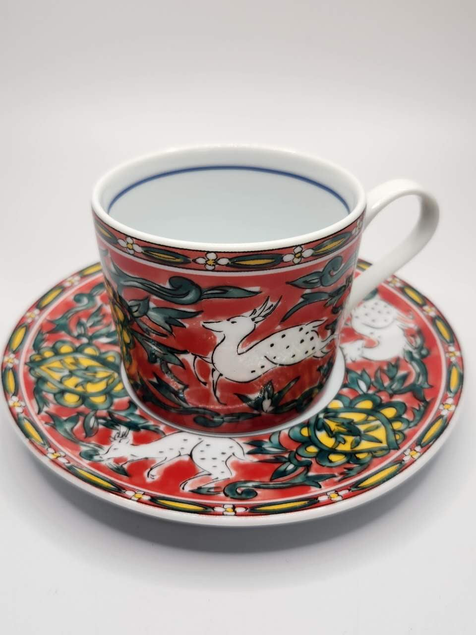 Kutani Ware Coffee Cup & Saucer Set – Gift Box (5 Designs)