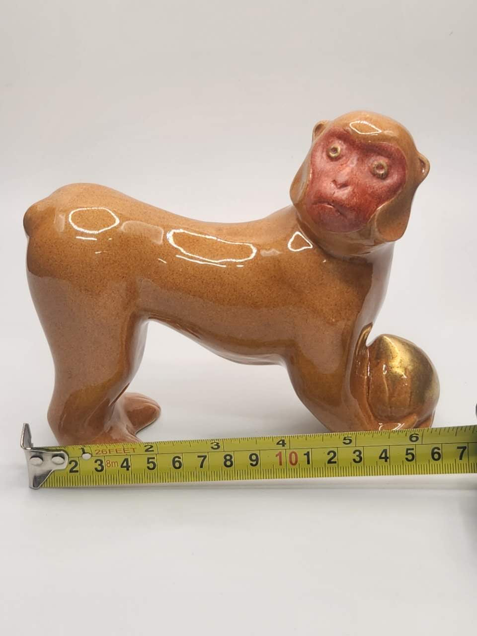 Japanese Glazed Ceramic Monkey Figurine