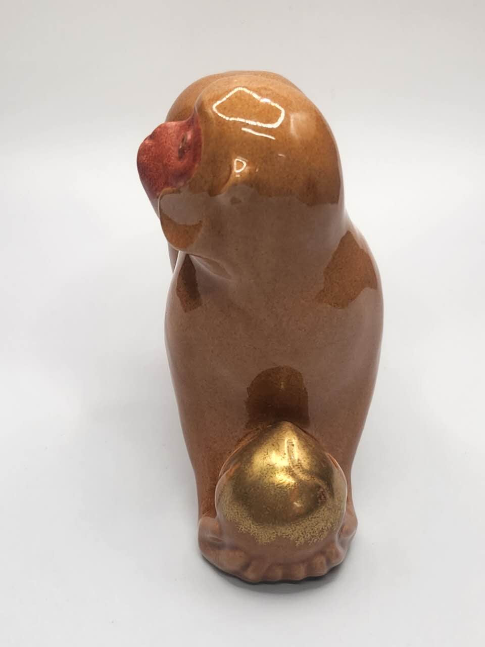 Japanese Glazed Ceramic Monkey Figurine