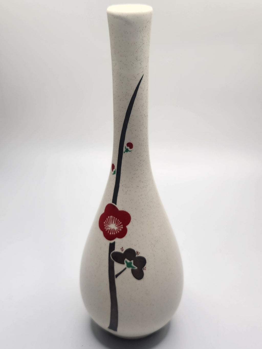 Japanese Hand-Painted Plum Blossom Ceramic Vase