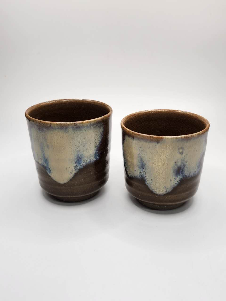 Handcrafted Stoneware Tea Cup Set (Pair)