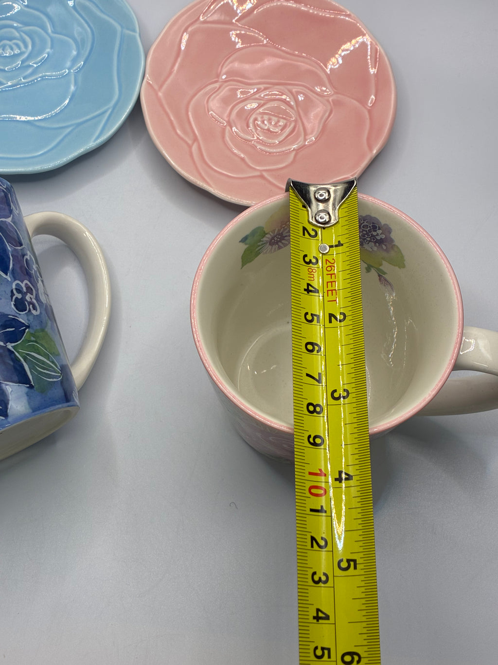 Japanese Floral Mug & Saucer Set – Porcelain Coffee Cups, Set of 2 with Box