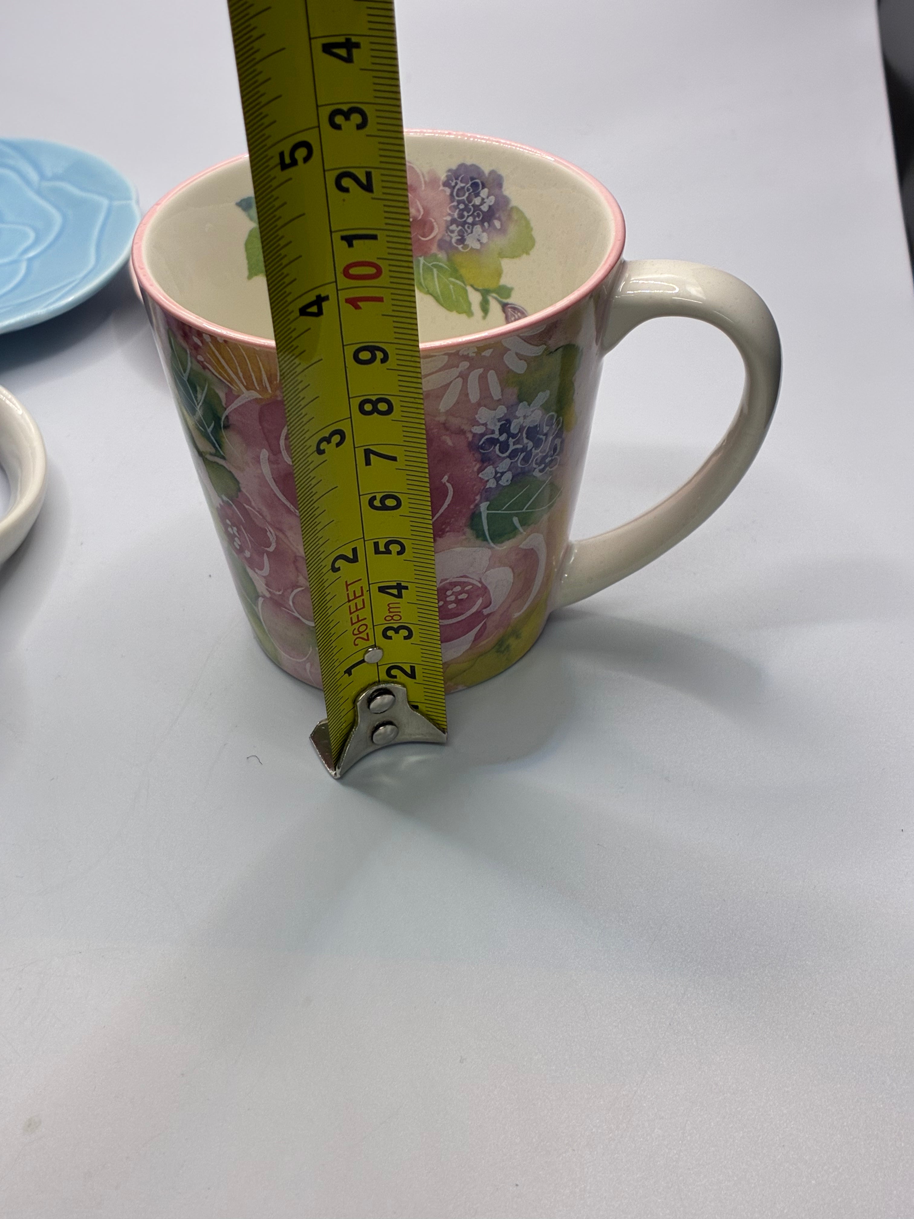 Japanese Floral Mug & Saucer Set – Porcelain Coffee Cups, Set of 2 with Box