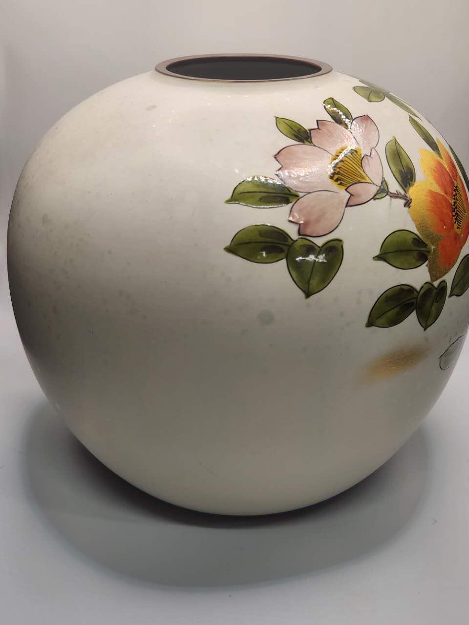 Hand-Painted Floral Porcelain Vase