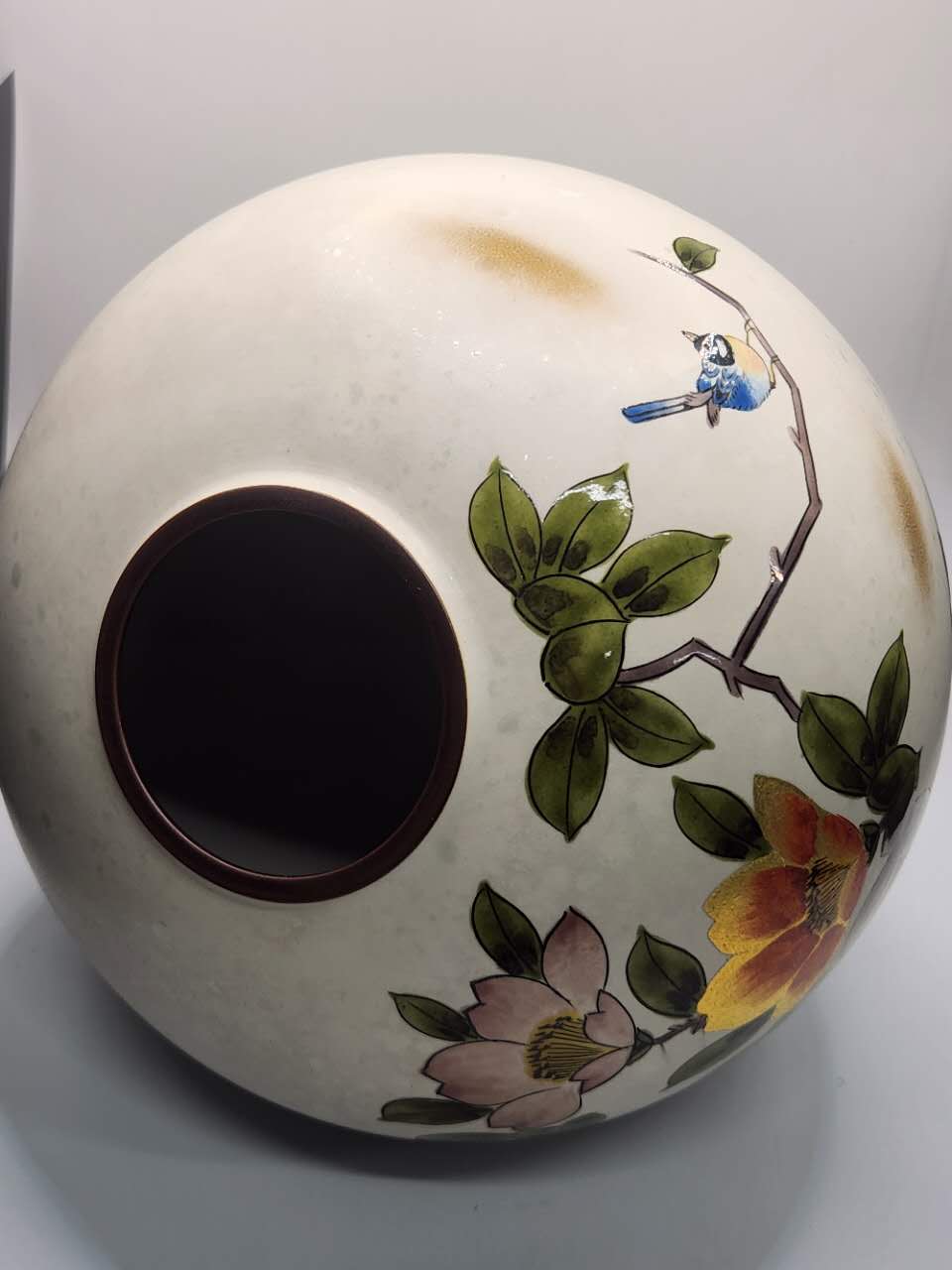 Hand-Painted Floral Porcelain Vase